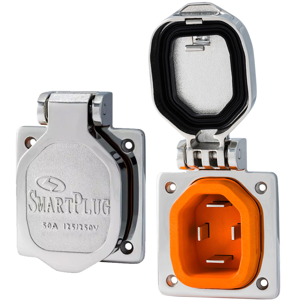 SmartPlug 50 AMP Male Inlet Cover - Stainless Steel BM50S — Quality Boat Parts