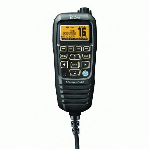 Icom HM195B Command Mic IV Black Second Station HM195B 41 EXP — Quality Boat Parts