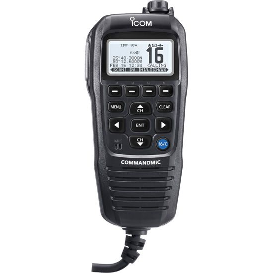 Icom HM195GB Command Mic IV Black Second Station HM195GB 61 EXP — Quality Boat Parts