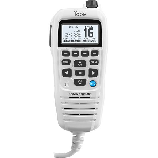 Icom HM195GW Command Mic IV White Second Station HM195GW 62 EXP — Quality Boat Parts