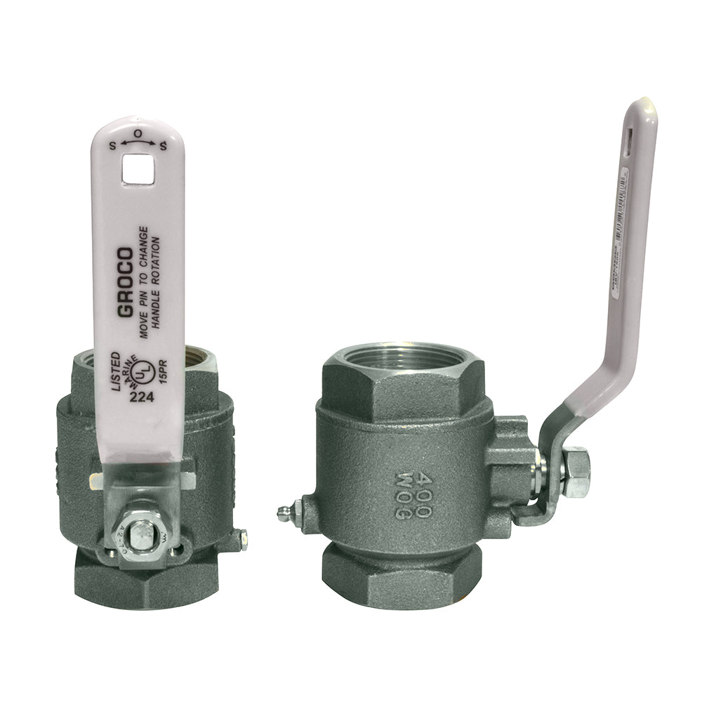 GROCO 1-1/4" NPT Stainless Steel In-Line Ball Valve IBV-1250-S — Quality Boat Parts