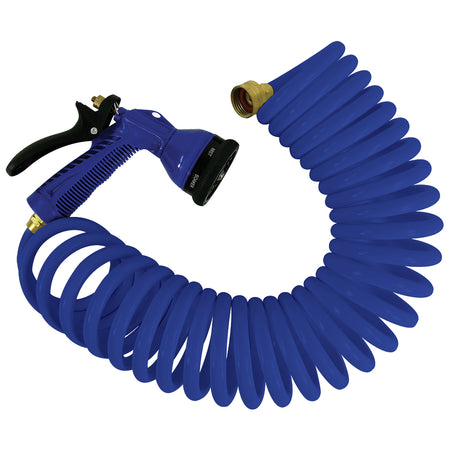 Whitecap 50' Blue Coiled Hose w/Adjustable Nozzle P-0442B — Quality Boat Parts