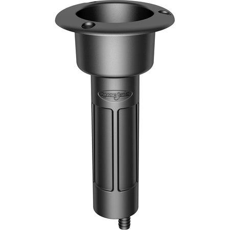 Mate Series Plastic 0° Rod & Cup Holder - Drain - Round Top - Black P1000DB — Quality Boat Parts