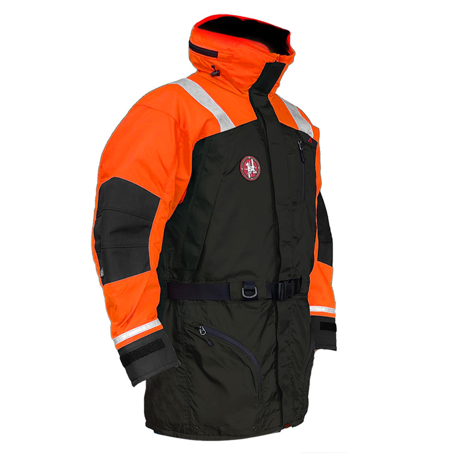 First Watch AC-1100 Flotation Coat - Hi-Vis Orange/Black - XL AC-1100-OB-XL — Quality Boat Parts