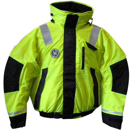 First Watch AB-1100 Flotation Bomber Jacket - Hi-Vis Yellow/Black - Large AB-1100-HV-L — Quality Boat Parts