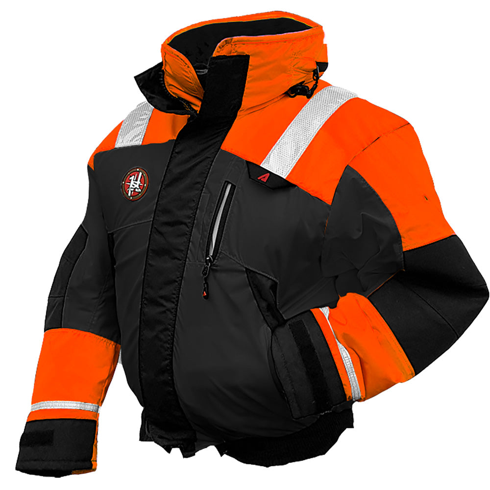 First Watch AB-1100 Flotation Bomber Jacket - Hi-Vis Orange/Black - XL AB-1100-OB-XL — Quality Boat Parts