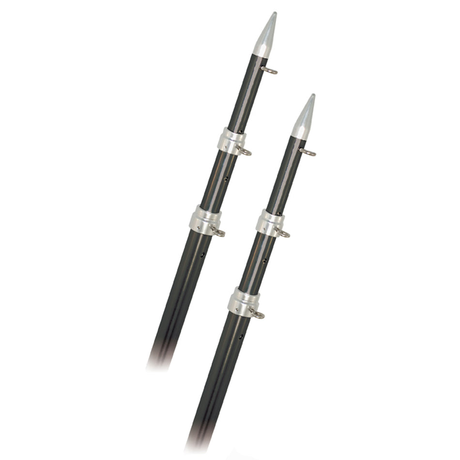 Rupp 15' Fixed Carbon Fiber Outrigger Poles 1.5" - Silver A0-1500-CF — Quality Boat Parts