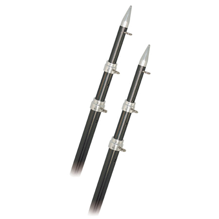 Rupp 15' Telescopic Carbon Fiber Outrigger Poles 1.5" - Silver A0-1500-CFT — Quality Boat Parts