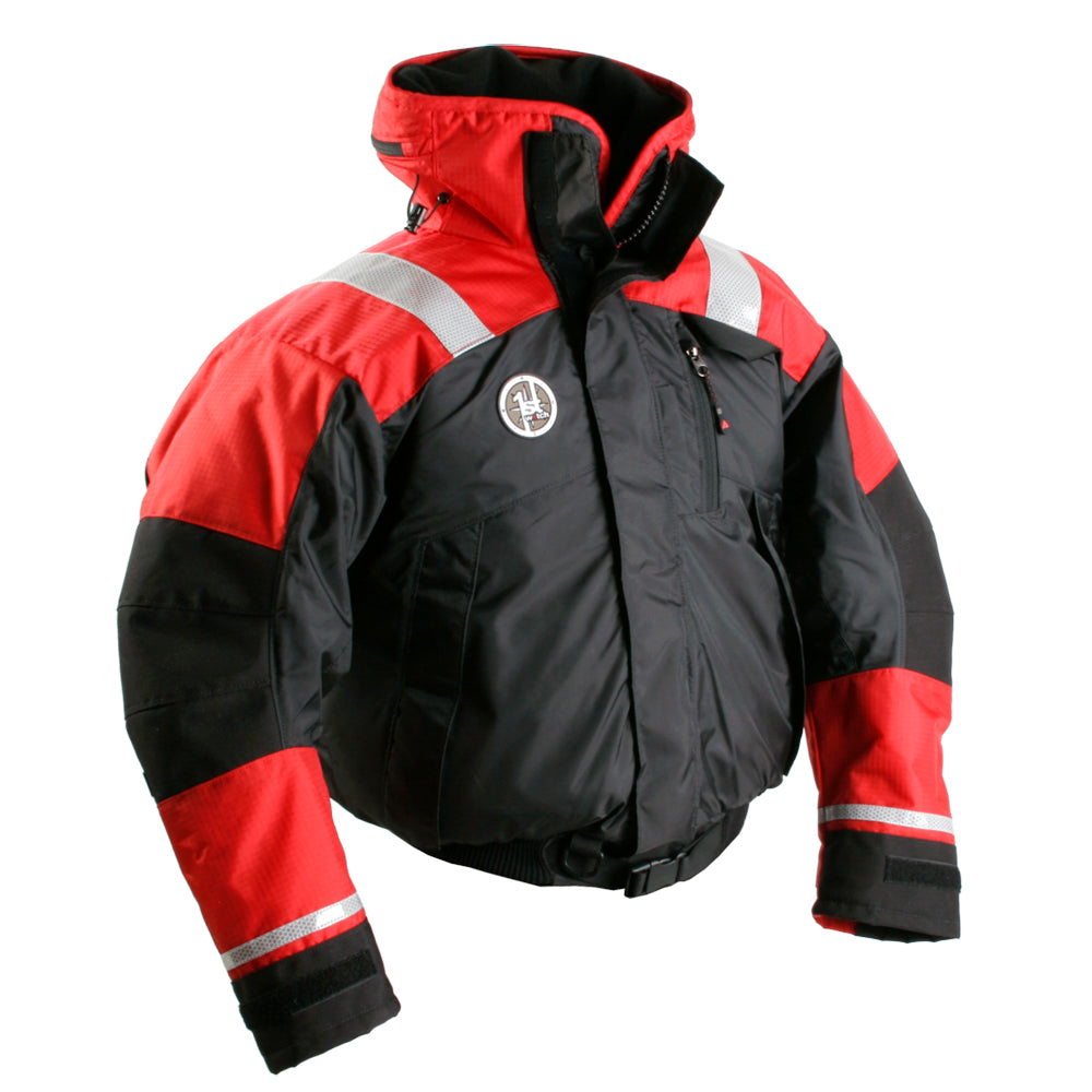 First Watch AB-1100 Flotation Bomber Jacket - Red/Black - Small AB-1100-RB-S — Quality Boat Parts