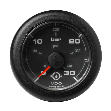 Veratron 52MM (2-1/16") OceanLink Transmission Oil Pressure Gauge - 30 Bar/440 PSI - Black Dial & Bezel A2C1066040001 — Quality Boat Parts