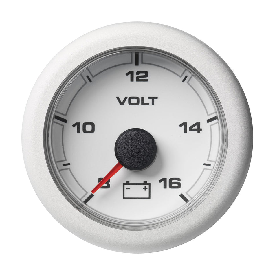 Veratron 52MM (2-1/16") OceanLink Battery Voltage Gauge - 8 to 16V - White Dial & Bezel A2C1066110001 — Quality Boat Parts