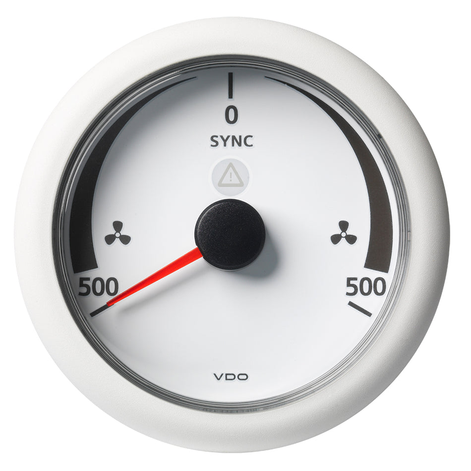 Veratron 3-3/8" (85MM) ViewLine Synchronizer -500/+500 RPM - 8 to 32V - White Dial & Bezel A2C59512403 — Quality Boat Parts