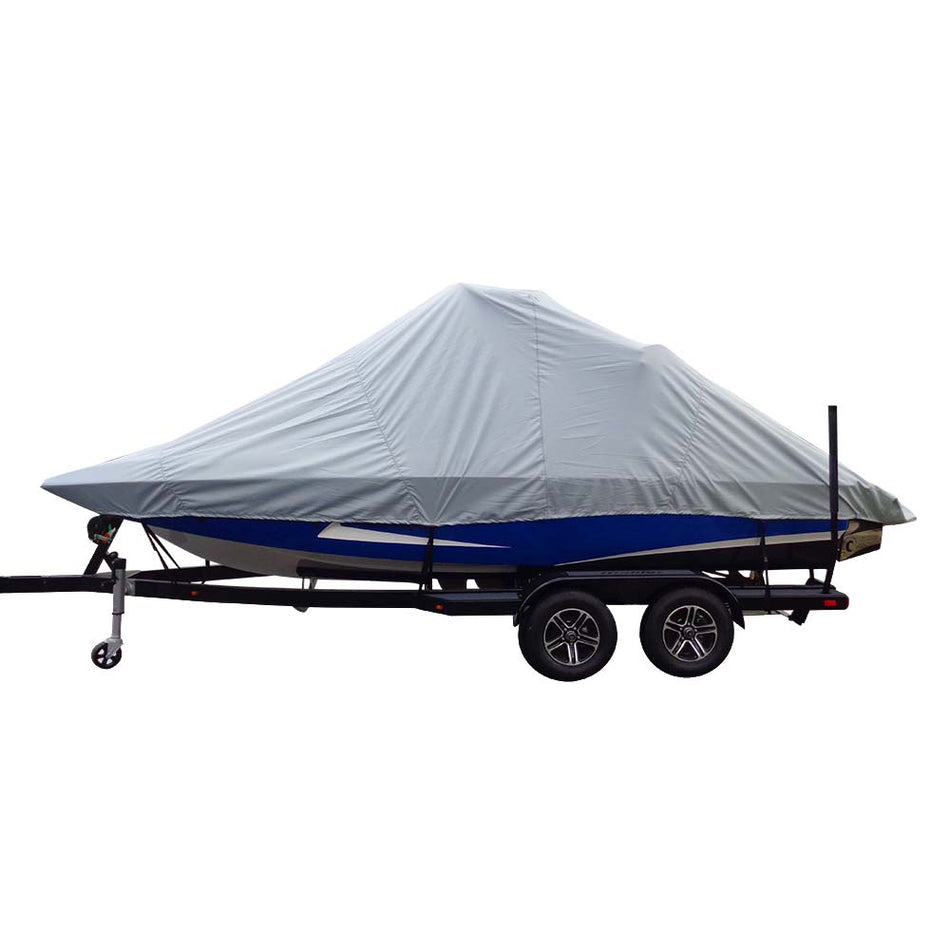 Carver Sun-DURA® Specialty Boat Cover f/23.5' Inboard Tournament Ski Boats w/Wide Bow & Swim Platform - Grey 82123S-11 — Quality Boat Parts