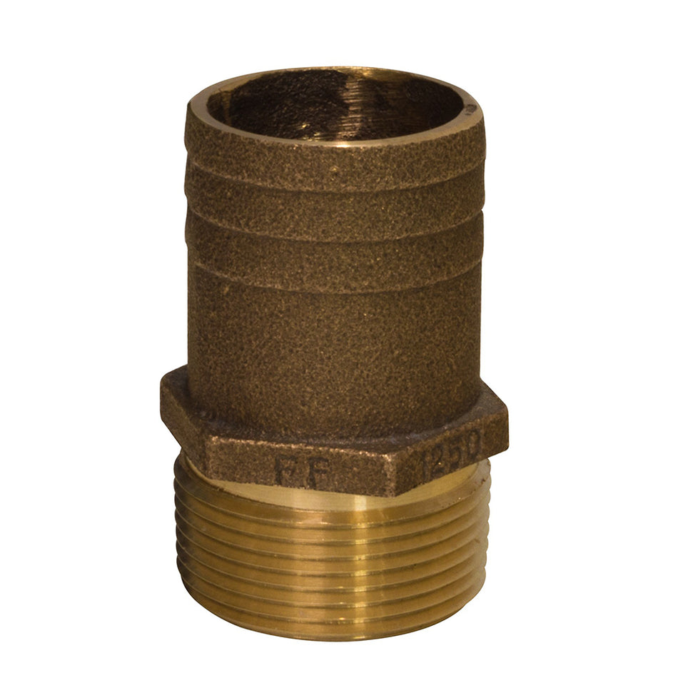 GROCO 2" NPT x 2-1/4" Bronze Full Flow Pipe to Hose Straight Fitting FF-2000 — Quality Boat Parts