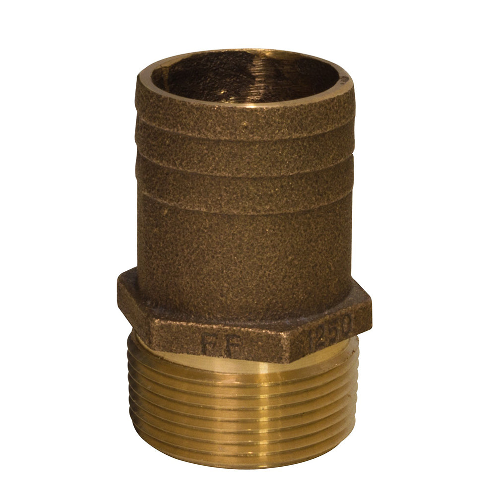 GROCO 1/2" NPT x 3/4" Bronze Full Flow Pipe to Hose Straight Fitting FF-500 — Quality Boat Parts