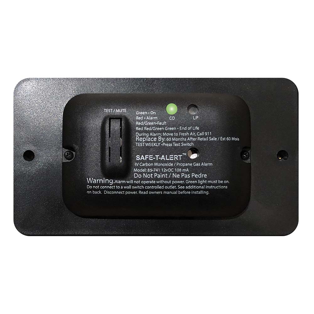 Safe-T-Alert 85 Series Carbon Monoxide Propane Gas Alarm - 12V - Black 85-741-BL — Quality Boat Parts