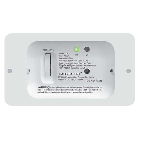 Safe-T-Alert 85 Series Carbon Monoxide Propane Gas Alarm - 12V - White 85-741-WT — Quality Boat Parts