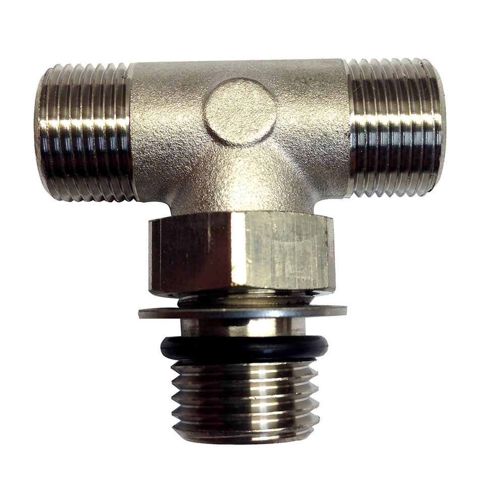 Uflex Boss Style T-Fitting - Nickel - ORB 6 to 3/8" COMP 71955T — Quality Boat Parts