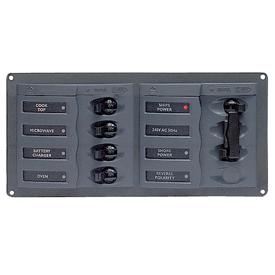 BEP AC Circuit Breaker Panel w/o Meters, 4 Way Panel 2 Mains - 110V 900-AC1-110V — Quality Boat Parts