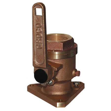 GROCO 1-1/4" Bronze Flanged Full Flow Seacock BV-1250 — Quality Boat Parts