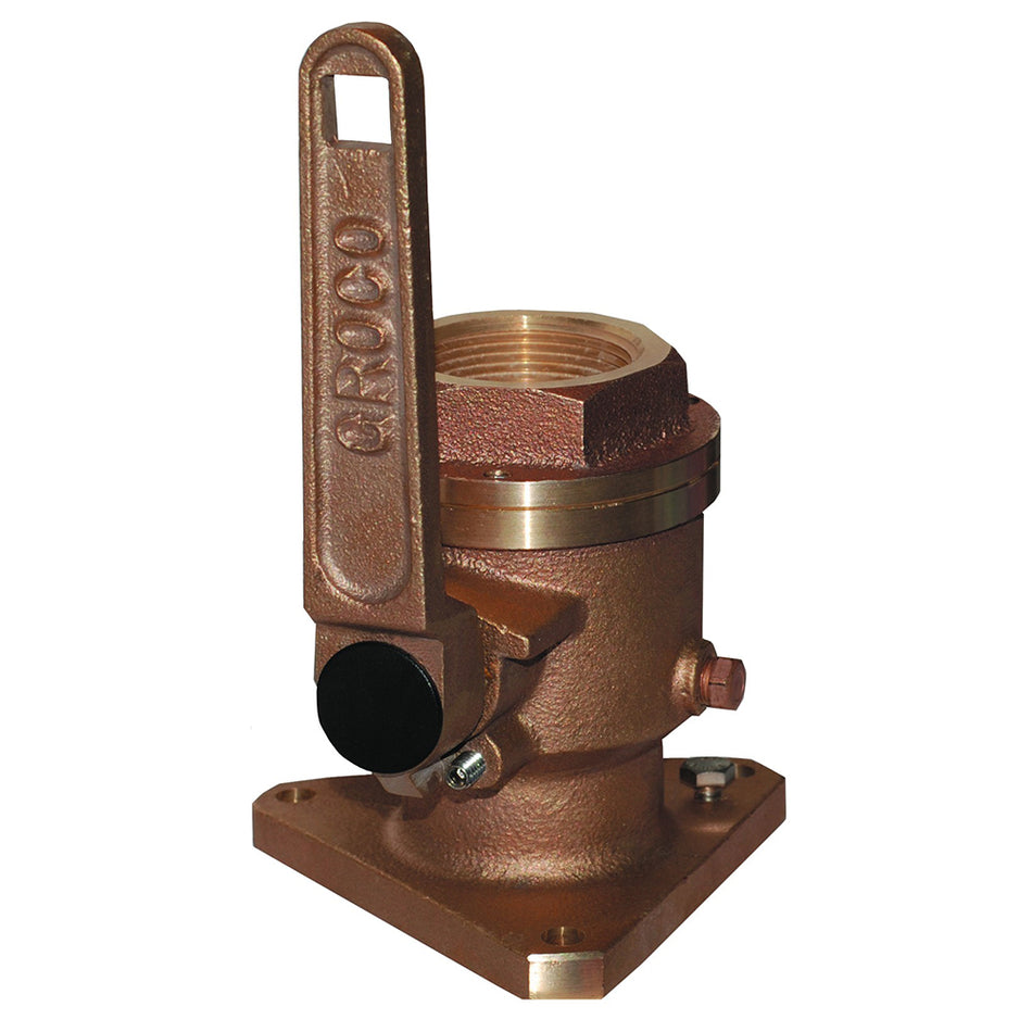 GROCO 1-1/2" Bronze Flanged Full Flow Seacock BV-1500 — Quality Boat Parts