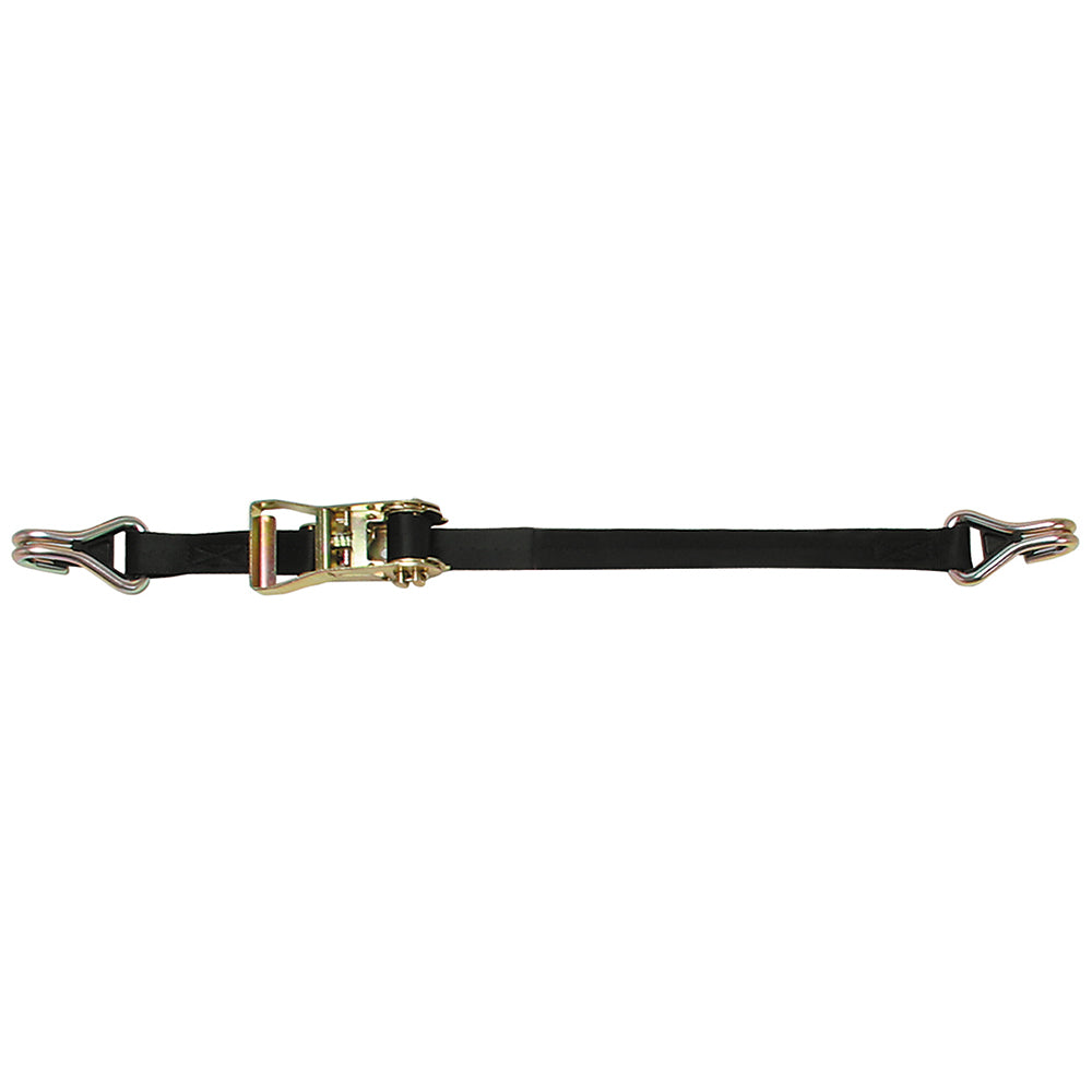 CargoBuckle Ratchet Strap Tie-Down w/Double J-Hooks & Keeper - 1" x 12' F14060 — Quality Boat Parts