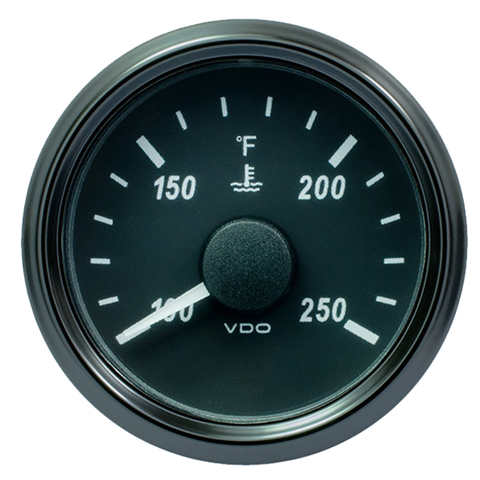 VDO SingleViu 52mm (2-1/16") Water Temp. Gauge - 250° F - 291-22 OHM A2C3833350030 — Quality Boat Parts
