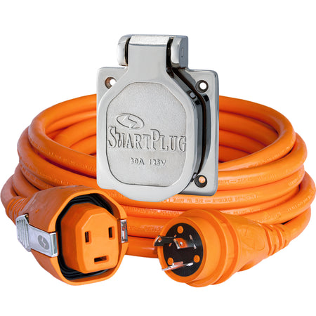 SmartPlug 30 AMP Dual Configuration Cordset & Stainless Steel Inlet Combo - 50' C30503BM30NT — Quality Boat Parts