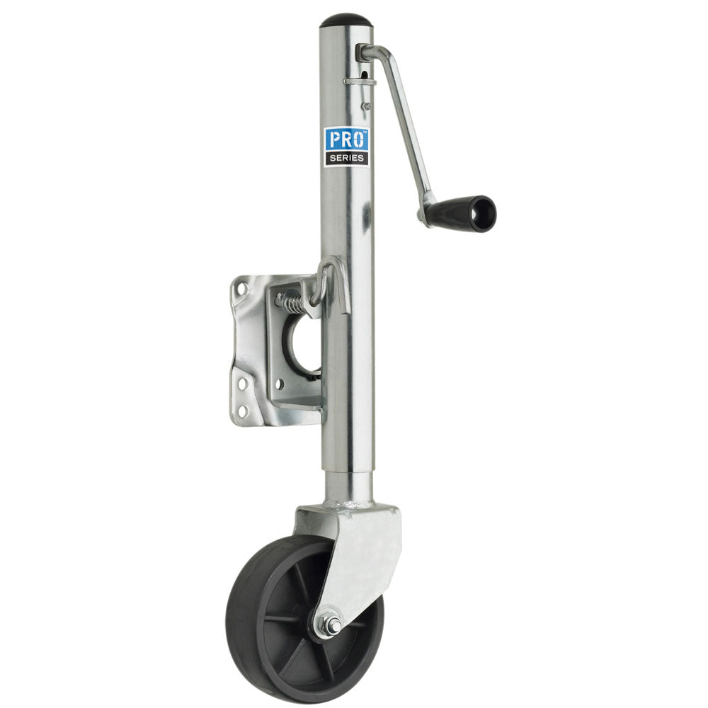 Pro Series 1000 lbs. Zinc Plated Swivel Jack w/6" Poly Wheel EJ10000101 — Quality Boat Parts