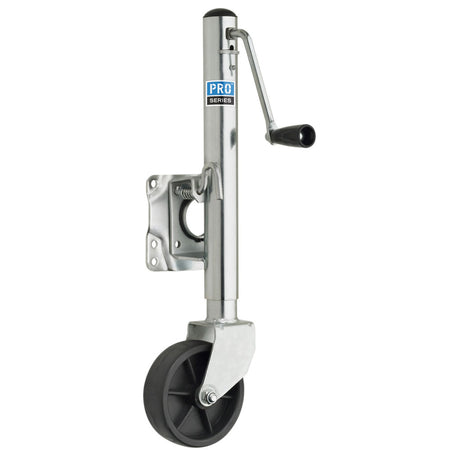 Pro Series 1000 lbs. Zinc Plated Swivel Jack w/6" Poly Wheel EJ10000101 — Quality Boat Parts