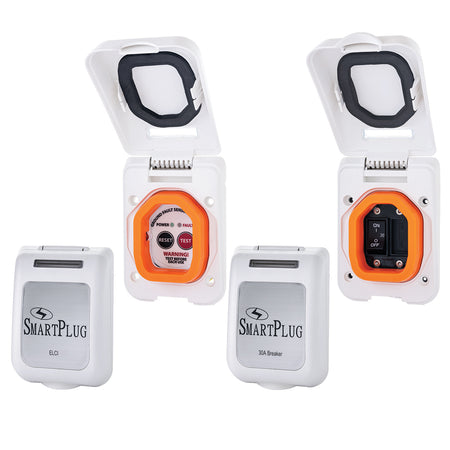 SmartPlug Combo Kit w/ELCI Sensor & 30 Amp Breaker Non-Metallic Door - White ELCIBRKR30PW — Quality Boat Parts