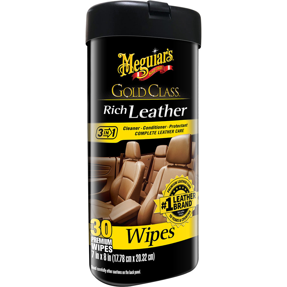 Meguiar's Gold Class™ Rich Leather Cleaner & Conditioner Wipes G10900 — Quality Boat Parts