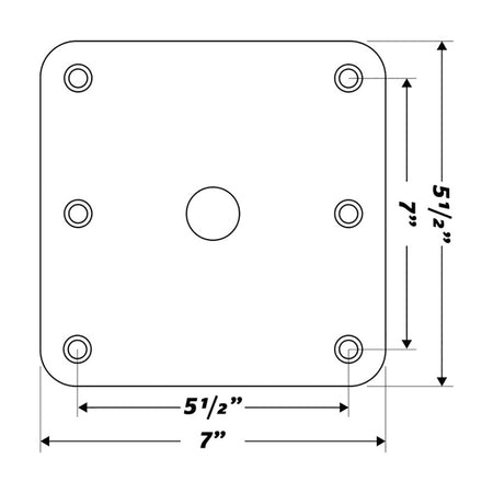 Wise - KingPin 7" x 7" Base Plate Only 8WD2000-2 — Quality Boat Parts