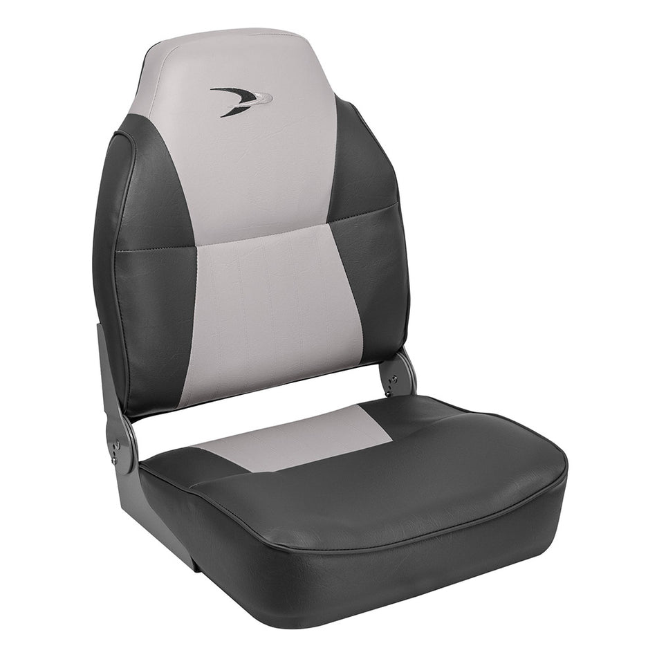 Wise Lund Style High-Back Fishing Seat - Grey/Charcoal 8WD640PLS-664 — Quality Boat Parts