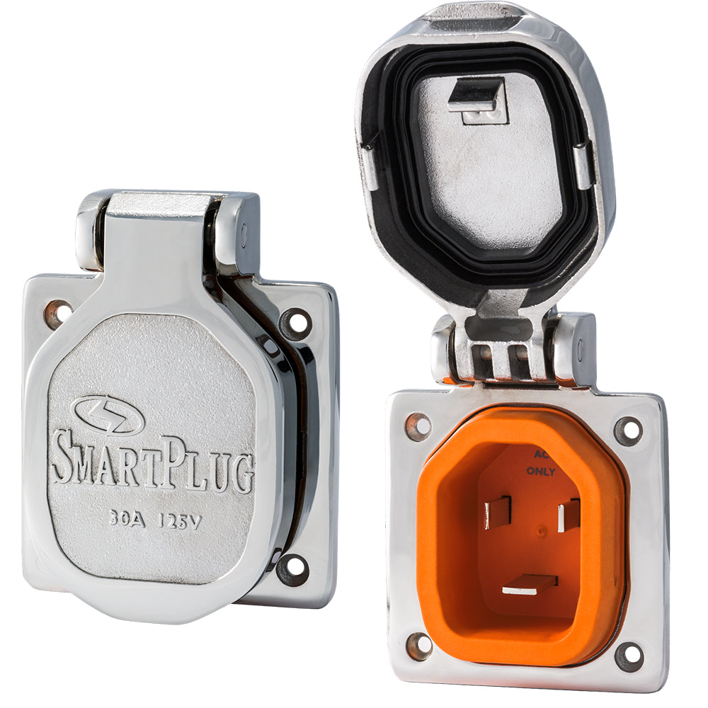 SmartPlug 30 AMP Male Inlet Cover - Stainless Steel BM30NT — Quality Boat Parts