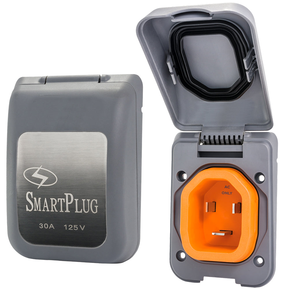 SmartPlug 30 AMP Male Non-Metallic Inlet Cover - Grey BM30PG — Quality Boat Parts