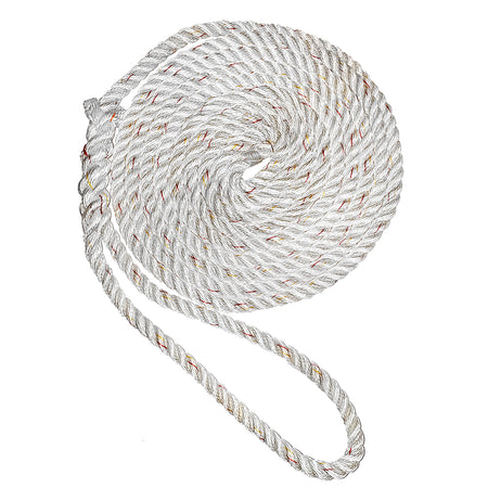New England Ropes 3/8" Premium 3-Strand Dock Line - White w/Tracer - 15' C6050-12-00015 — Quality Boat Parts