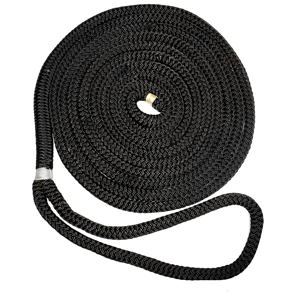 New England Ropes 1/2" Double Braid Dock Line - Black - 25' C5054-16-00025 — Quality Boat Parts