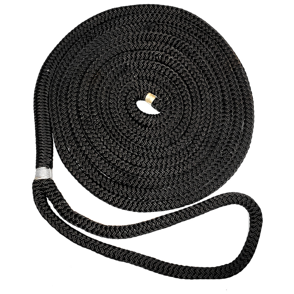 New England Ropes 5/8" Double Braid Dock Line - Black - 35' C5054-20-00035 — Quality Boat Parts