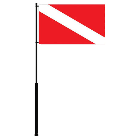 Mate Series Flag Pole - 36" w/Dive Flag FP36DIVE — Quality Boat Parts