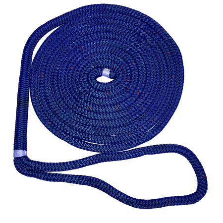 New England Ropes 3/8" Double Braid Dock Line - Blue w/Tracer - 15' C5053-12-00015 — Quality Boat Parts