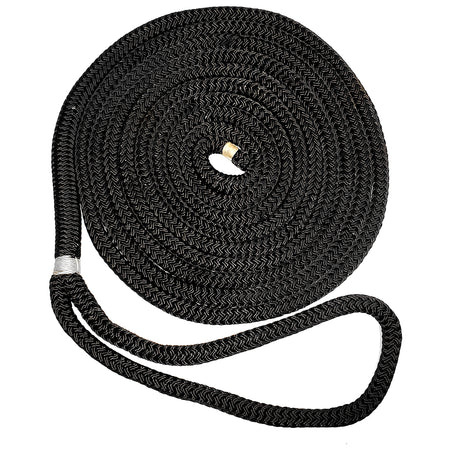 New England Ropes 3/8" Double Braid Dock Line - Black - 15' C5054-12-00015 — Quality Boat Parts