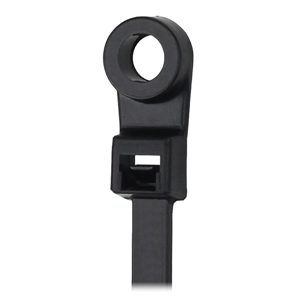 Pacer 8" Cable Tie w/Mounting Ring - Black - 50lb Tensile Strength - 2" Bundle Diameter - 100 Piece Bag CTMR2S-100BK — Quality Boat Parts