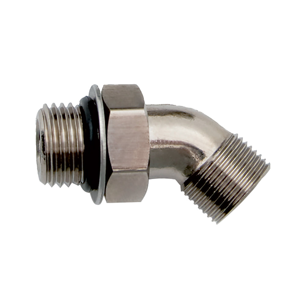 Uflex 45° Adjustable Fitting f/Back of UP Series Helms ORB 6 to 3/8" COMP AF45 — Quality Boat Parts
