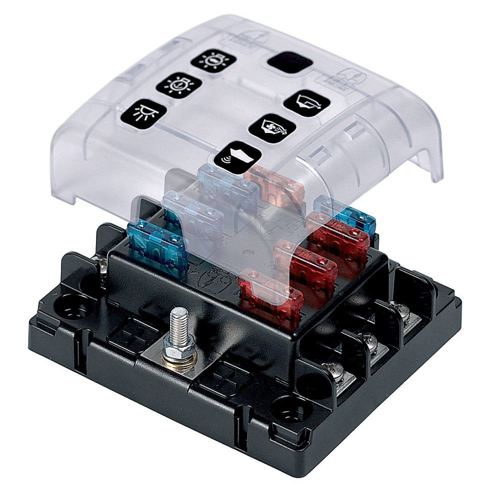 BEP ATC Six Way Fuse Holder Quick Connect w/Cover & Link ATC-6WQC — Quality Boat Parts