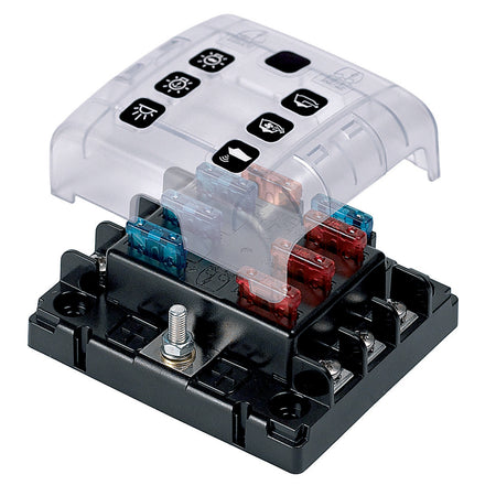 BEP ATC Six Way Fuse Holder Quick Connect w/Cover & Link ATC-6WQC — Quality Boat Parts