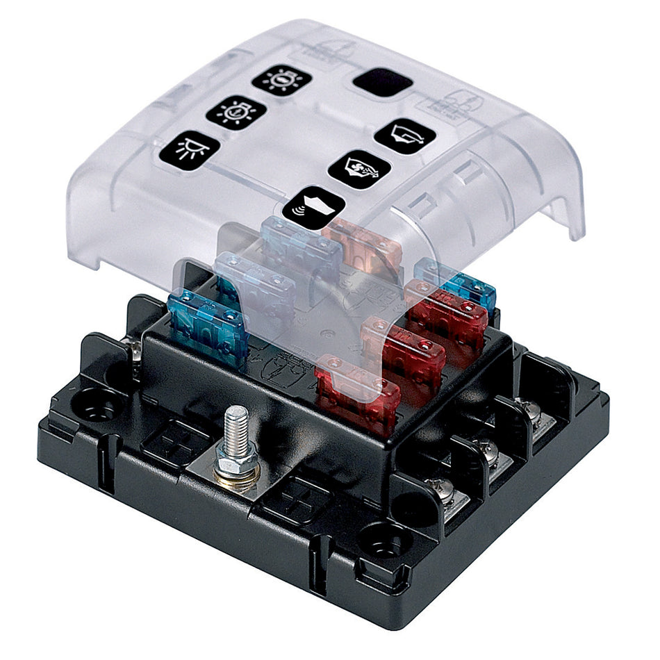 BEP ATC Six Way Fuse Holder Quick Connect w/Cover & Link ATC-6WQC — Quality Boat Parts