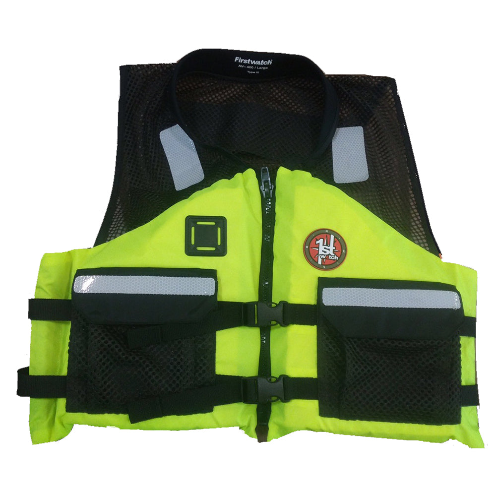 First Watch AV-5001 Crew Vest - Hi-Vis Yellow - Large to XL AV-5001-HV-L/XL — Quality Boat Parts