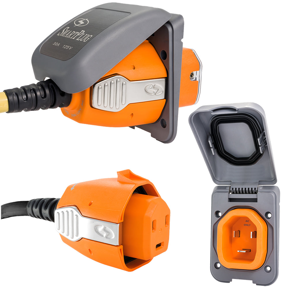 SmartPlug 30 AMP Inlet & Female Cord Connector Combo - Grey B30ASSYPG — Quality Boat Parts