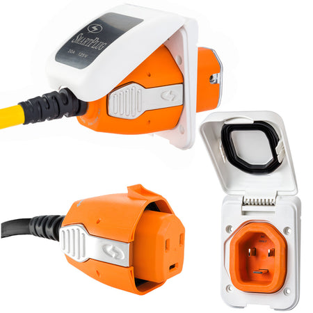 SmartPlug 30 AMP Inlet & Female Cord Connector Combo - White B30ASSYPW — Quality Boat Parts